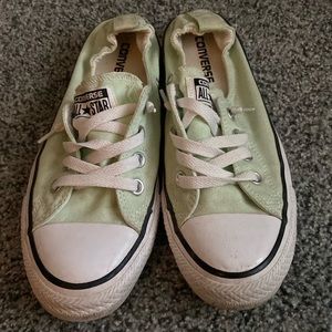 Converse shoreline mint green size 8 slip on sneakers